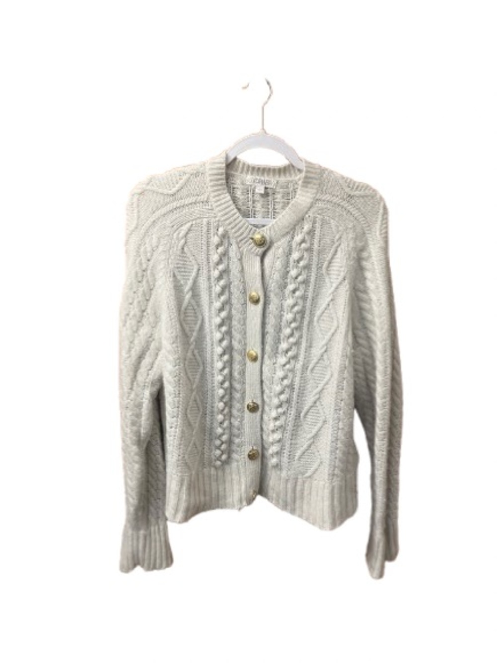 J. Crew Lambswool Blend Cable Knit Sweater